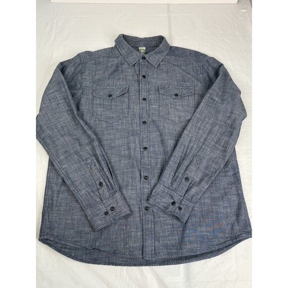 Stio Men’s Large Ashton Chambray Snap Shirt Western Rodeo Outdoors Pockets - Picture 7 of 16